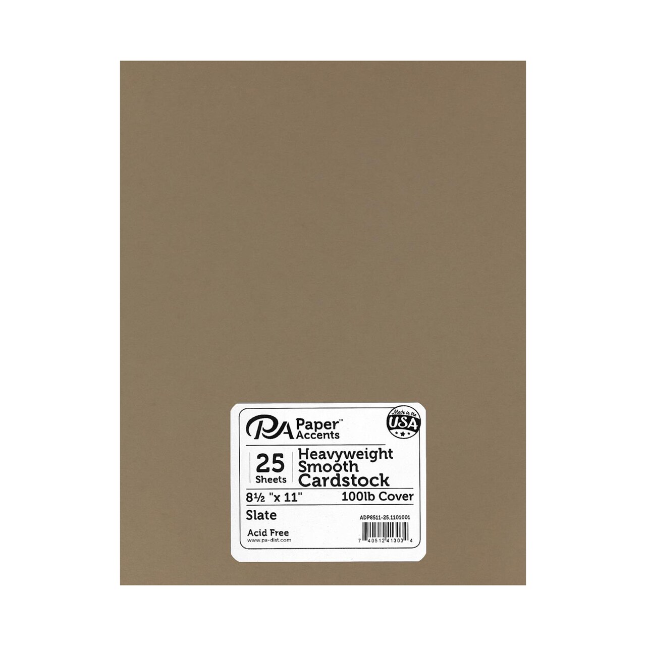 PA Paper Accents Heavyweight Smooth Cardstock 8.5" x 11" Slate, 100lb colored cardstock paper for card making, scrapbooking, printing, quilling and crafts, 25 piece pack